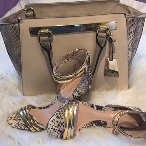 Aldo snake print ankle heels